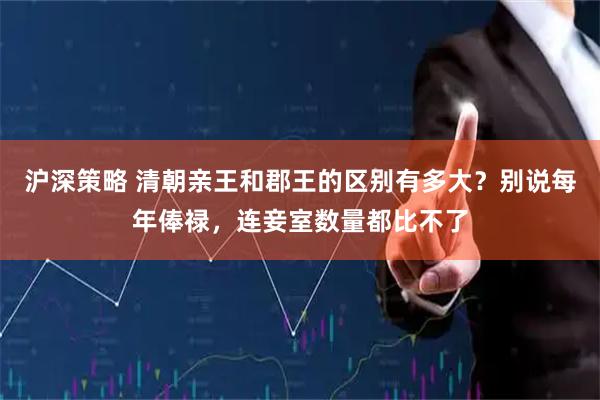沪深策略 清朝亲王和郡王的区别有多大？别说每年俸禄，连妾室数量都比不了