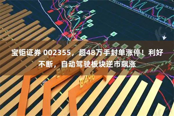 宝钜证券 002355，超48万手封单涨停！利好不断，自动驾驶板块逆市飙涨