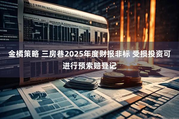 金橘策略 三房巷2025年度财报非标 受损投资可进行预索赔登记