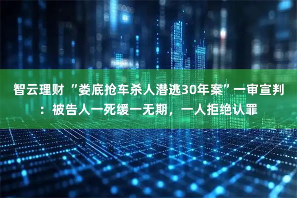 智云理财 “娄底抢车杀人潜逃30年案”一审宣判：被告人一死缓一无期，一人拒绝认罪